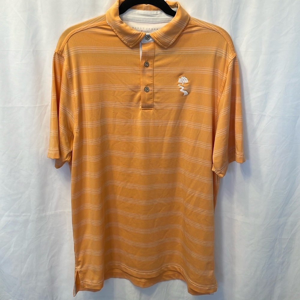 Bobby Jones‎ X-H20 Performance Short Sleeve Golf Polo Orange Stripe Mens size L